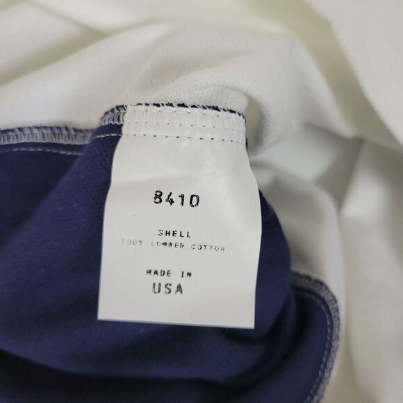 Stagehands Union NYC Polo Shirt Men's Large White Navy New York USA Made - Picture 9 of 11